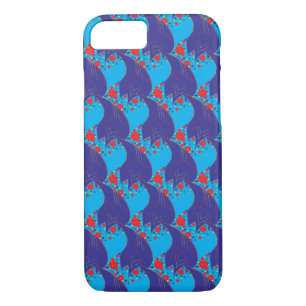 Coques Pour iPhone Abstrait moderne BLUE et rouge Rainbow gouttes mot