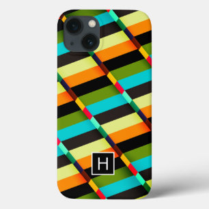 Etui iPhone Case-Mate Abstrait Moderne Coloré Rayures & Monogramme