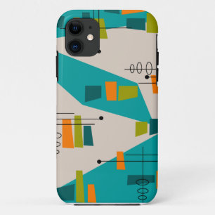 Coque iPhone 11 Abstrait moderne du milieu du siècle #55