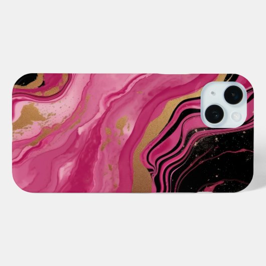 Coques Case-Mate iPhone Abstrait moderne magenta rose parties scintillant  (Verso (horizontal))