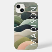 Coques Case-Mate iPhone Abstrait moderne Motif Wavy Nom personnalisé (Verso)