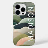 Coques Case-Mate iPhone Abstrait moderne Motif Wavy Nom personnalisé (Verso)