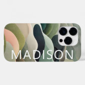 Coques Case-Mate iPhone Abstrait moderne Motif Wavy Nom personnalisé (Verso (horizontal))