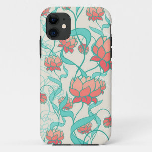 Coque iPhone 11 Abstrait Motif Lotus