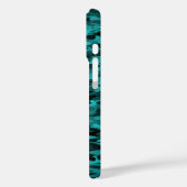 Coques Case-Mate iPhone Abstrait Motif Turquoise Noir (Verso / Gauche)