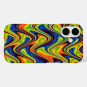 Coques Case-Mate iPhone Abstrait multicolore ondulé (Verso (horizontal))