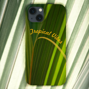 Coque Pour iPhone 14 Abstrait naturel des contours de palmiers verts
