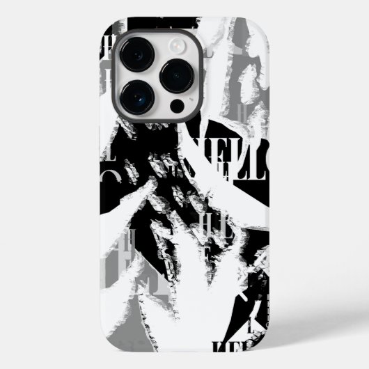 Coques Case-Mate iPhone Abstrait noir blanc gris (Verso)
