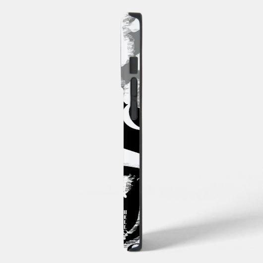 Coques Case-Mate iPhone Abstrait noir blanc gris (Verso / Gauche)