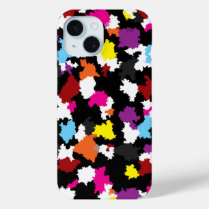 Coque Pour iPhone 15 Abstrait noir coloré irrégulier