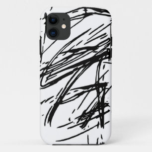 Coque iPhone 11 Abstrait noir et blanc