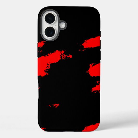 Coques Case-Mate iPhone abstrait noir et rouge (Verso)