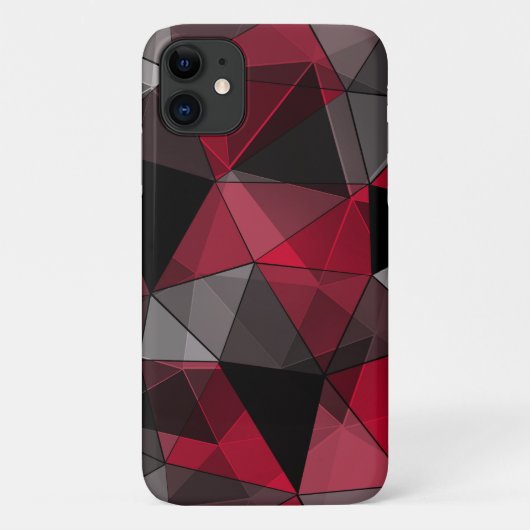Coques Case-Mate iPhone Abstrait Noir, rouge, gris géométrique. (Dos)