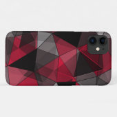 Coques Case-Mate iPhone Abstrait Noir, rouge, gris géométrique. (Dos (Horizontal))