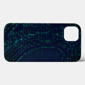Coques Case-Mate iPhone Abstrait numérique d'onde verte (Verso (horizontal))