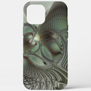 Case-Mate iPhone Case Abstrait Olive Sage Green Grey Fractal Art Imagina
