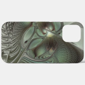 Coques Case-Mate iPhone Abstrait Olive Sage Green Grey Fractal Art Imagina (Verso (horizontal))