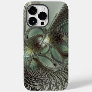 Coque Pour Pour iPhone 14 Pro Max Abstrait Olive Sage Green Grey Fractal Art Imagina