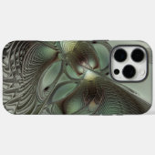 Coques Case-Mate iPhone Abstrait Olive Sage Green Grey Fractal Art Imagina (Verso (horizontal))