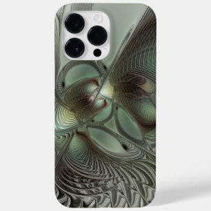 Coque Pour Pour iPhone 14 Pro Max Abstrait Olive Sage Green Grey Fractal Art Imagina