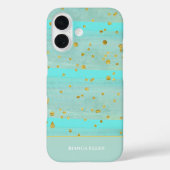 Coques Case-Mate iPhone Abstrait or vert (Verso)