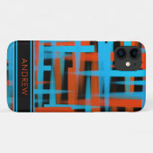 Coques Case-Mate iPhone Abstrait Orange Bleu Orange Bleu Bleu Étroits Mono (Dos (Horizontal))