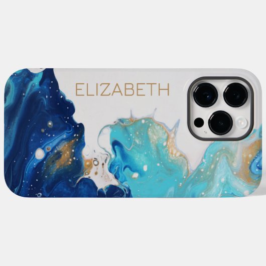 Coques Case-Mate iPhone Abstrait Paint Flow Alcohol Enk Ocean Waves Custom (Verso (horizontal))