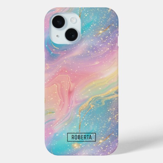 Coques Case-Mate iPhone Abstrait Pastel Parties scintillant Motif sans cou (Verso)