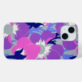 Coques Case-Mate iPhone Abstrait plaisir floral - Violet et gris (Verso (horizontal))
