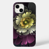 Coques Case-Mate iPhone Abstrait Purpur moderne Khaki Gris Fleur fractale  (Verso)