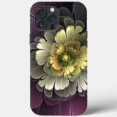 Coques Case-Mate iPhone Abstrait Purpur moderne Khaki Gris Fleur fractale (Verso)