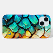 Coques Case-Mate iPhone Abstrait Rainbow Fish Scales Monogrammed Luxe (Verso (horizontal))