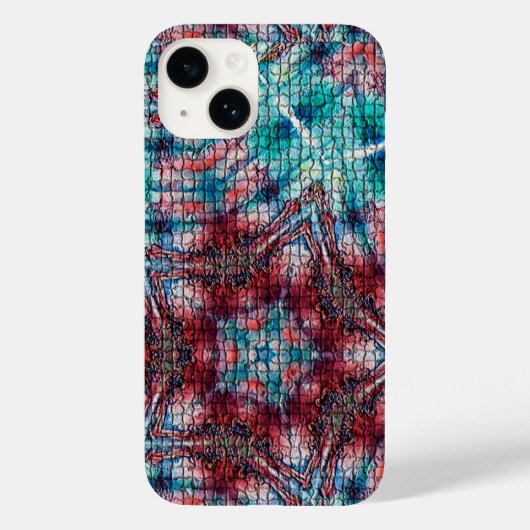 COQUES Case-Mate iPhone ABSTRAIT RED BLUE MOSAIC STAR (Verso)