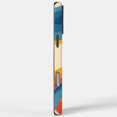 Coques Case-Mate iPhone Abstrait Retro Bleu Bleu Verre Gras Moderne (Verso / Droite)