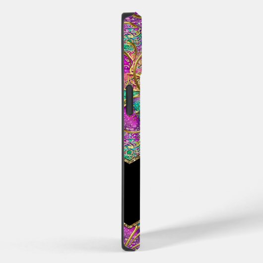 Coques Case-Mate iPhone Abstrait rose chaud violet Turquoise or (Verso / Droite)
