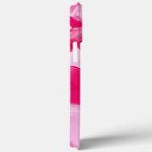 Coques Case-Mate iPhone Abstrait rose moderne brosse Nom personnalisé (Verso / Droite)