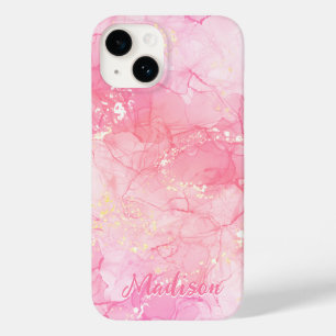 Coque Pour iPhone 14 Abstrait rose moderne personnalisé