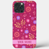 Coques Case-Mate iPhone Abstrait rose Nom personnalisé Fun Moderne (Verso)