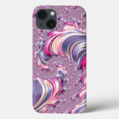 Coques Case-Mate iPhone Abstrait rose pourpre spirale fractale (Verso)