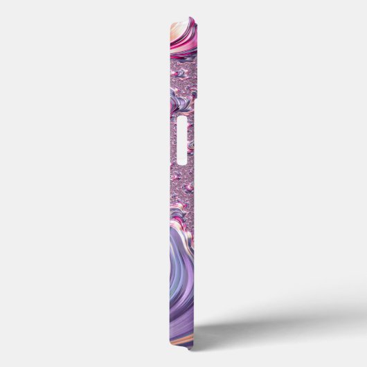 Coques Case-Mate iPhone Abstrait rose pourpre spirale fractale (Verso / Droite)