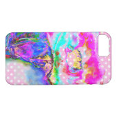 Coques Case-Mate iPhone Abstrait rose turquoise aquarelle pois (Dos (Horizontal))