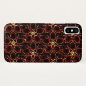 Coques Case-Mate iPhone Abstrait Rouge Et Or Sans Fil Motif Floral (Dos (Horizontal))