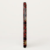 Coques Case-Mate iPhone Abstrait Rouge Et Or Sans Fil Motif Floral (Dos/Gauche)