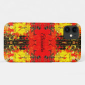 Coques Case-Mate iPhone Abstrait Rouge Noir Jaune Parties scintillant Nom (Dos (Horizontal))