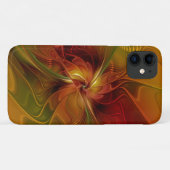 Coques Case-Mate iPhone Abstrait Rouge Orange Brown Vert Fractal Art Flowe (Dos (Horizontal))