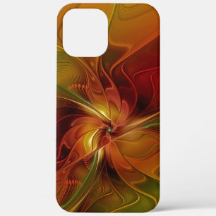 Case-Mate iPhone Case Abstrait Rouge Orange Brown Vert Fractal Art Flowe