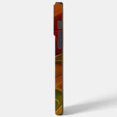 Coques Case-Mate iPhone Abstrait Rouge Orange Brown Vert Fractal Art Flowe (Verso / Gauche)
