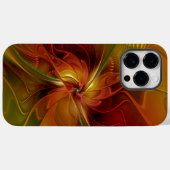 Coques Case-Mate iPhone Abstrait Rouge Orange Brown Vert Fractal Art Flowe (Verso (horizontal))