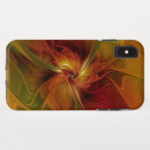 Coques Case-Mate iPhone Abstrait Rouge Orange Brown Vert Fractal Art Flowe (Dos (Horizontal))