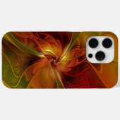 Coques Case-Mate iPhone Abstrait Rouge Orange Brown Vert Fractal Art Flowe (Verso (horizontal))